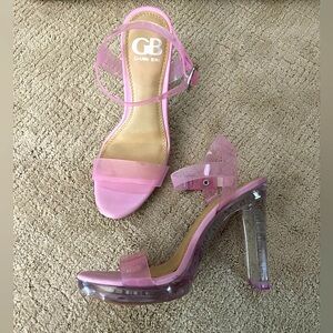 Gianni Bini Pink and Clear Heels